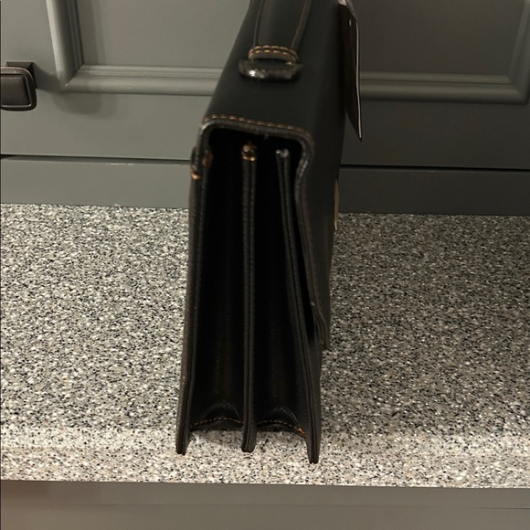NWT Nina Ricci Black Briefcase with Gold Accents - Picture 5 of 7